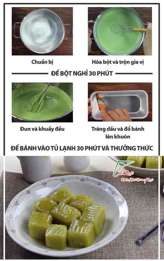 Biến chế bánh đúc đa màu sắc